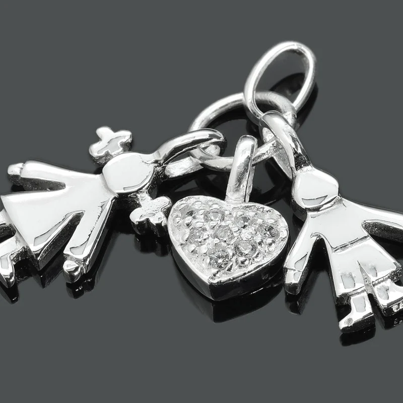 KETTENANHÄNGER GEBURT JUNGE MÄDCHEN HERZ DESIGNER ANHÄNGER 925 SILBER