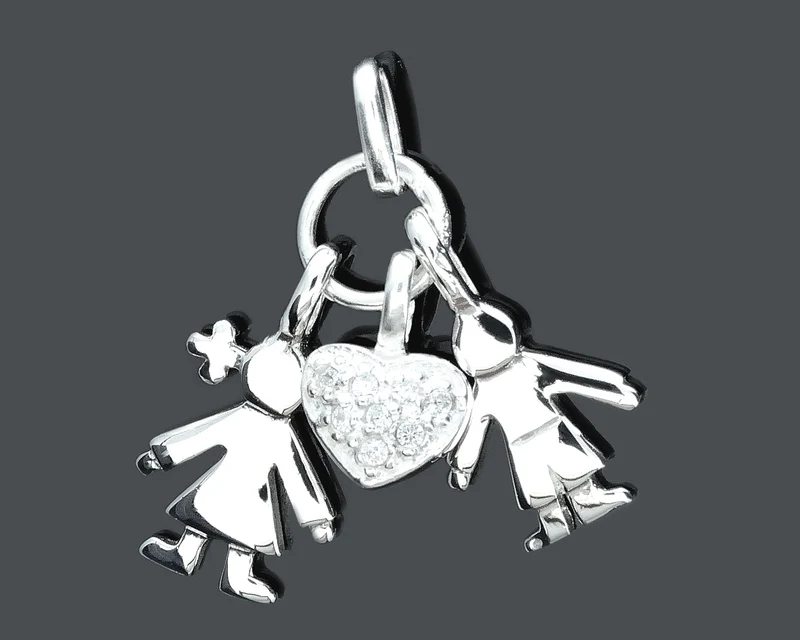 KETTENANHÄNGER GEBURT JUNGE MÄDCHEN HERZ DESIGNER ANHÄNGER 925 SILBER