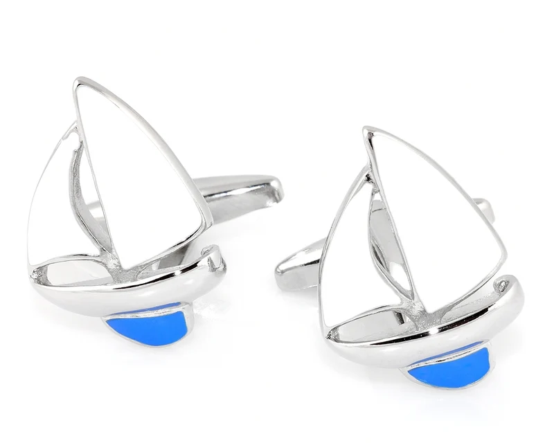 MANSCHETTENKNÖPFE SEGELBOOT, GESCHENK FÜR SEGLER, HERRENSCHMUCK SEGELSCHIFF
