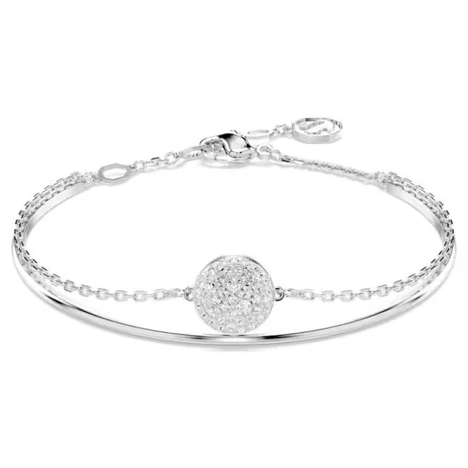 Sublima Bangle with White Crystal in Rhodium Silver