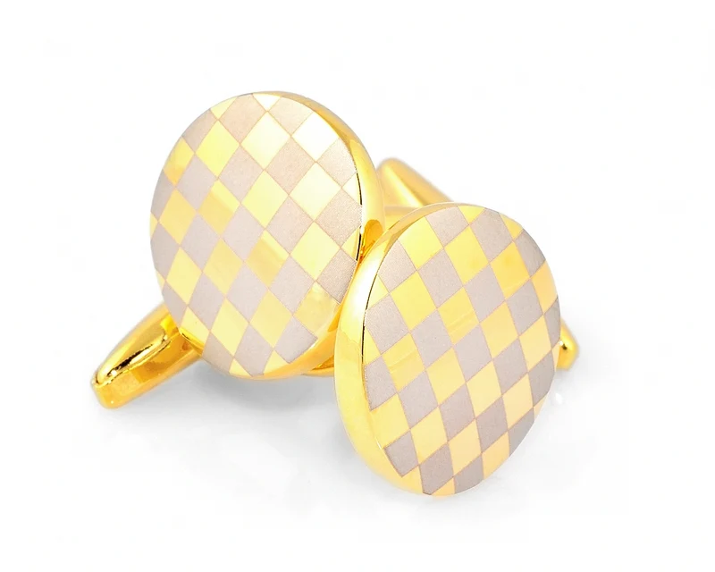 MANSCHETTENKNÖPFE GOLD, GESCHENK BRÄUTIGAM, SCHACHBRETT MANSCHETTEN