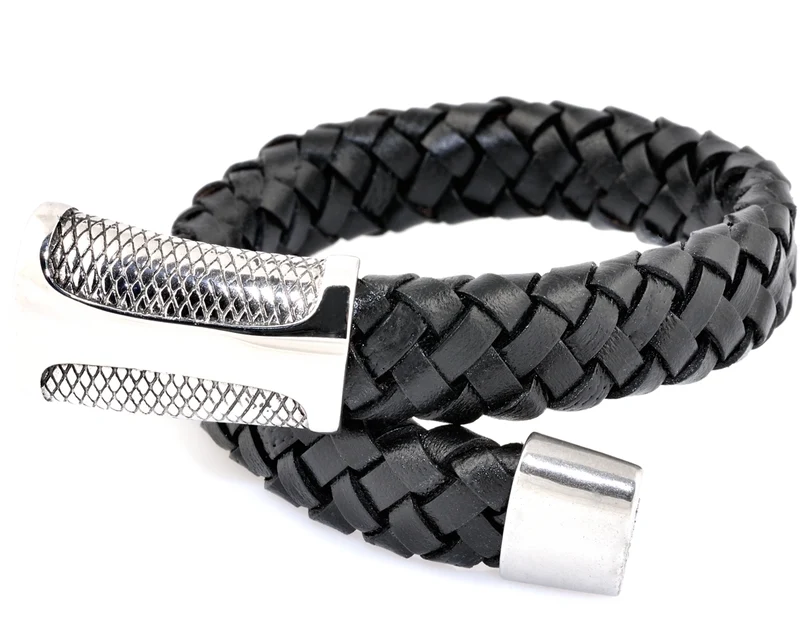 HERRENARMBAND, MÄNNERSCHMUCK, LEDERARMBAND SCHWARZ