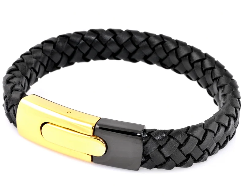 LEDERARMBAND, MÄNNERSCHMUCK, HERRENARMBAND, MÄNNERAMBAND SCHWARZ