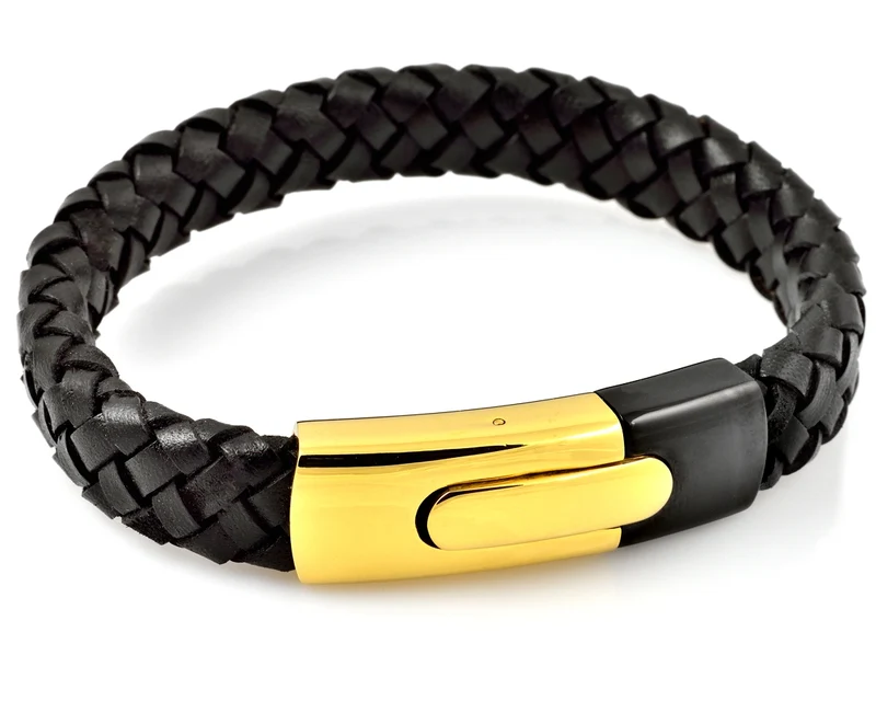 LEDERARMBAND, MÄNNERSCHMUCK, HERRENARMBAND, MÄNNERAMBAND SCHWARZ