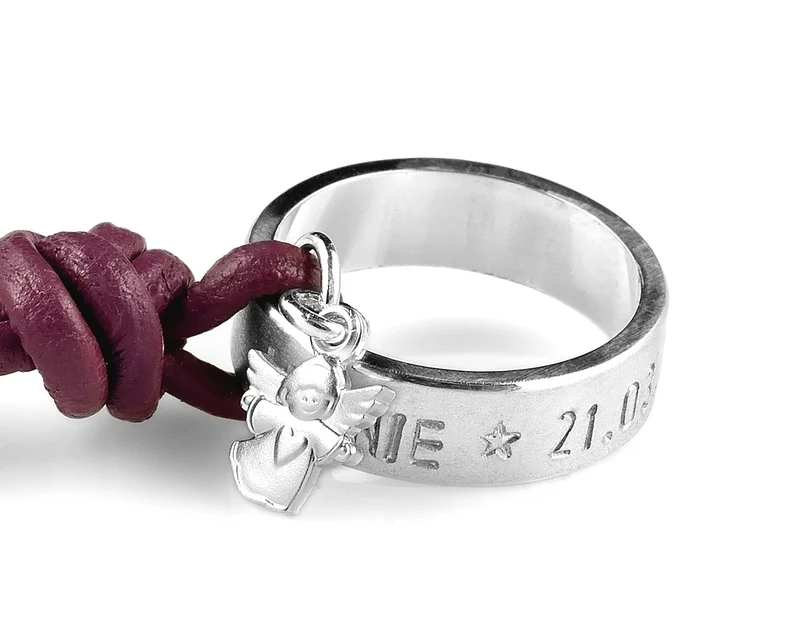 TAUFKETTE MIT GRAVUR, TAUFSCHMUCK SILBER, TAUFRING MIT NAMEN