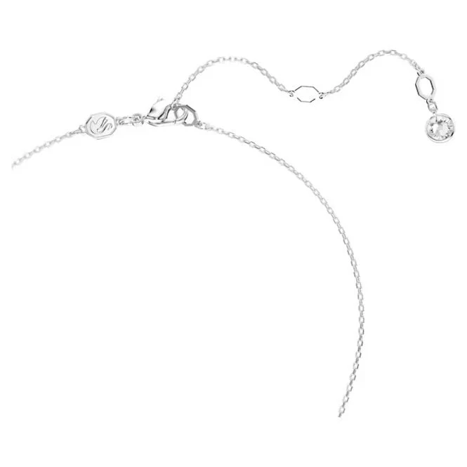 Sublima Pendant Necklace with White Crystal in Rhodium Silver