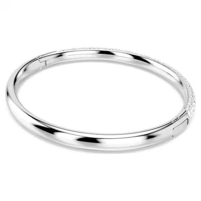 Sublima Bangle with Snow Pave Crystal in Rhodium Silver