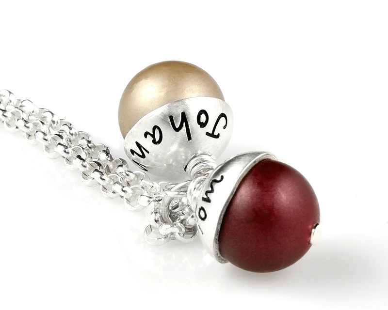 NAMENSKETTE SILBER, KETTE MIT GRAVUR, PERLE MIT NAMEN, SCHMUCK
