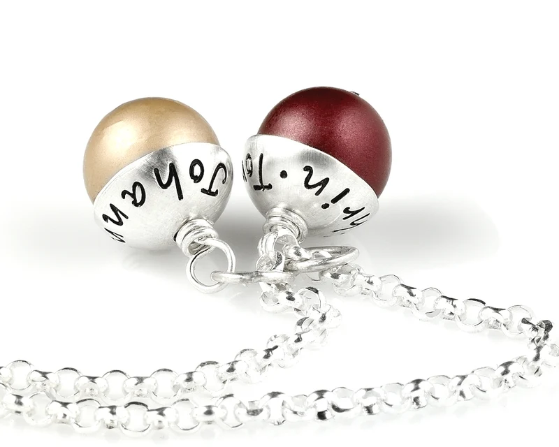 NAMENSKETTE SILBER, KETTE MIT GRAVUR, PERLE MIT NAMEN, SCHMUCK