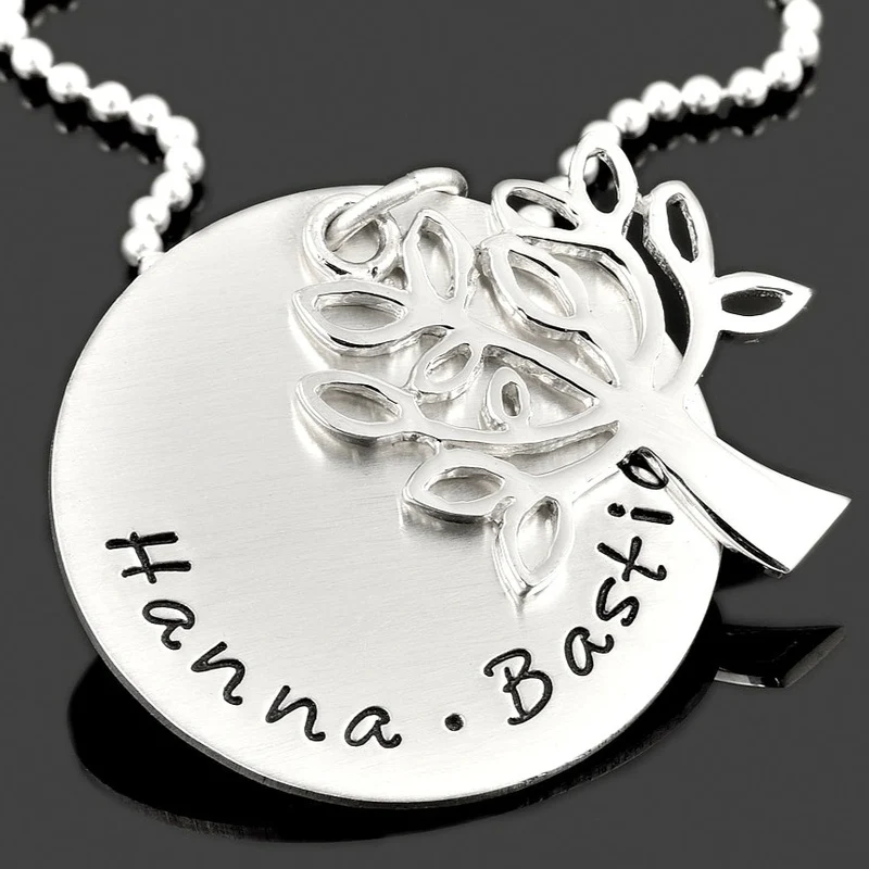 LEBENSBAUM KETTE, KETTE MIT NAMEN, SCHMUCK MIT GRAVUR