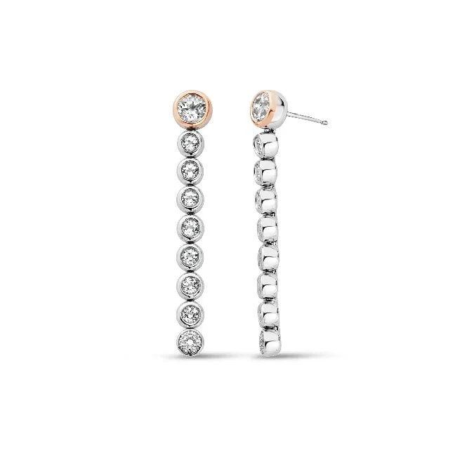 Clogau Celebration Silver Drop-Hoop Earrings