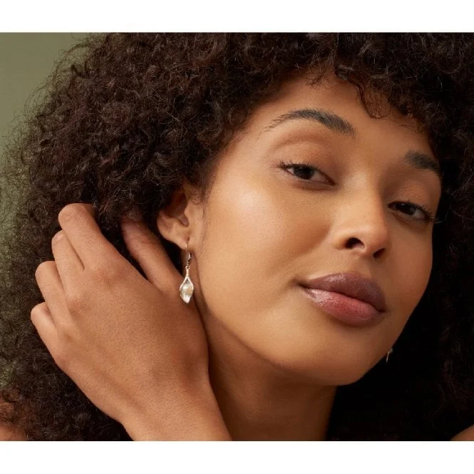 Nature's Wonder Silver Oyster Shell Drop Earrings with Pearls