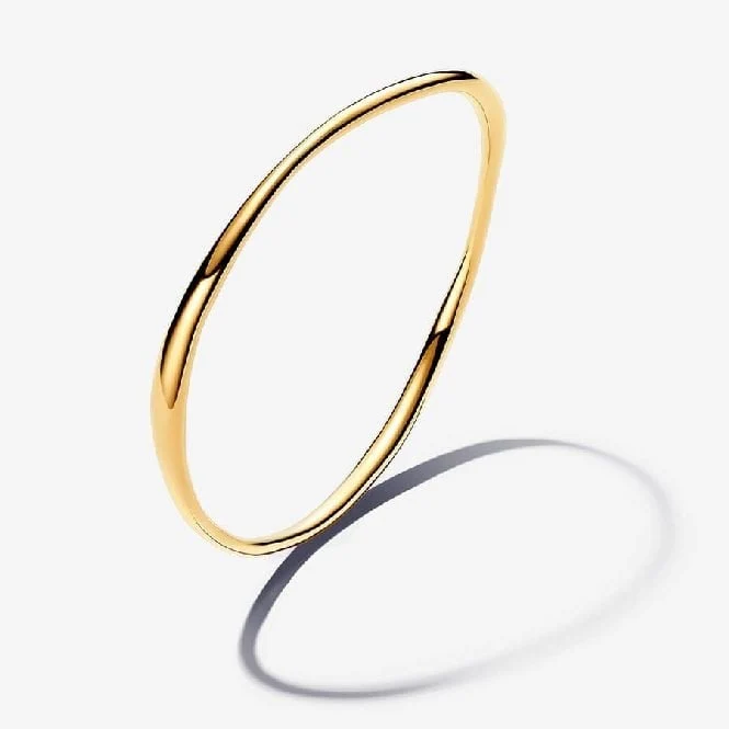 Gold Organically Shaped Bangle, 19cm
