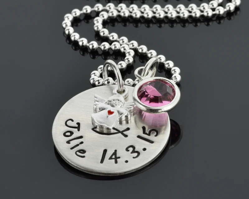 TAUFKETTE MIT GRAVUR, TAUFSCHMUCK SILBER, NAMENSKETTE TAUFE