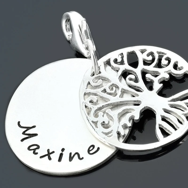 SILBERCHARM PERSONALISIERBAR LEBENSSCHMUCK CHARM GRAVUR SILBERSCHMUCK