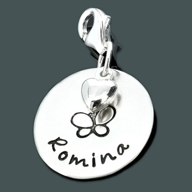 SCHMUCK GRAVUR, CHARM MIT NAMEN, SILBERSCHMUCK ONLINE