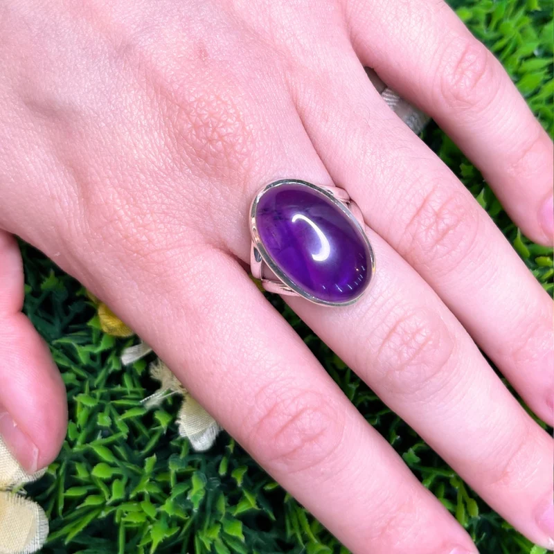 925 Silber Amethyst Ring #91