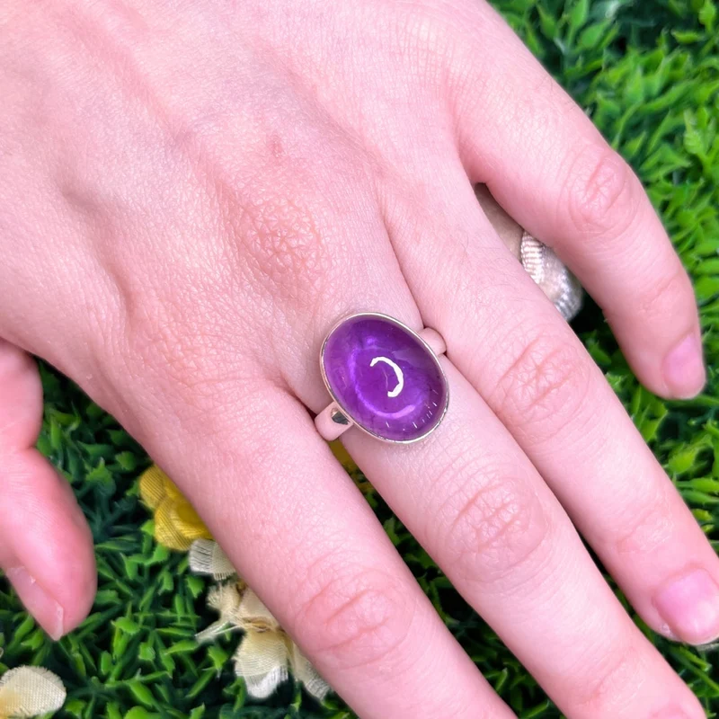 925 Silber Amethyst Ring #95