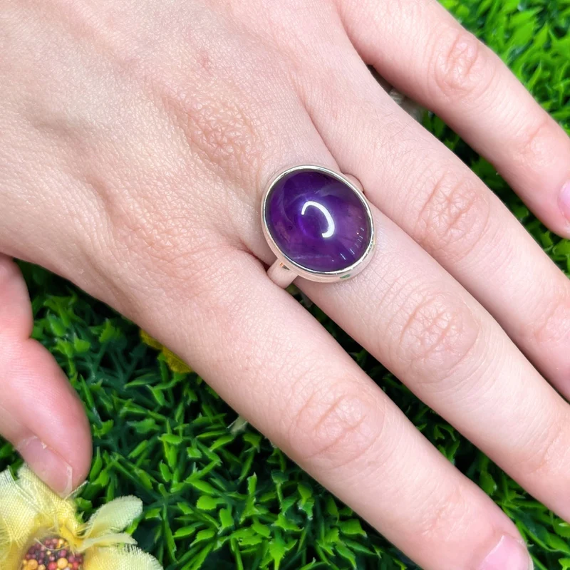 925 Silber Amethyst Ring #116