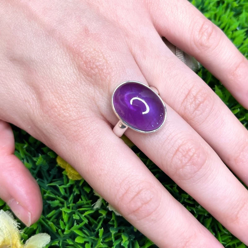 925 Silber Amethyst Ring #110
