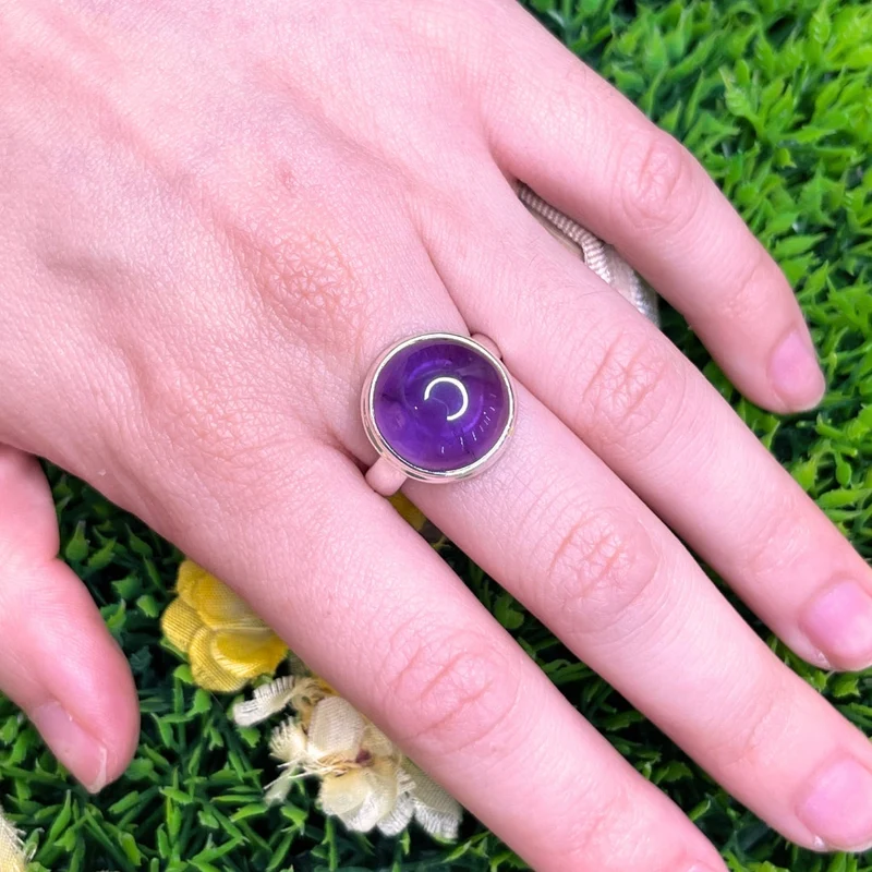 925 Silber Amethyst Ring #117