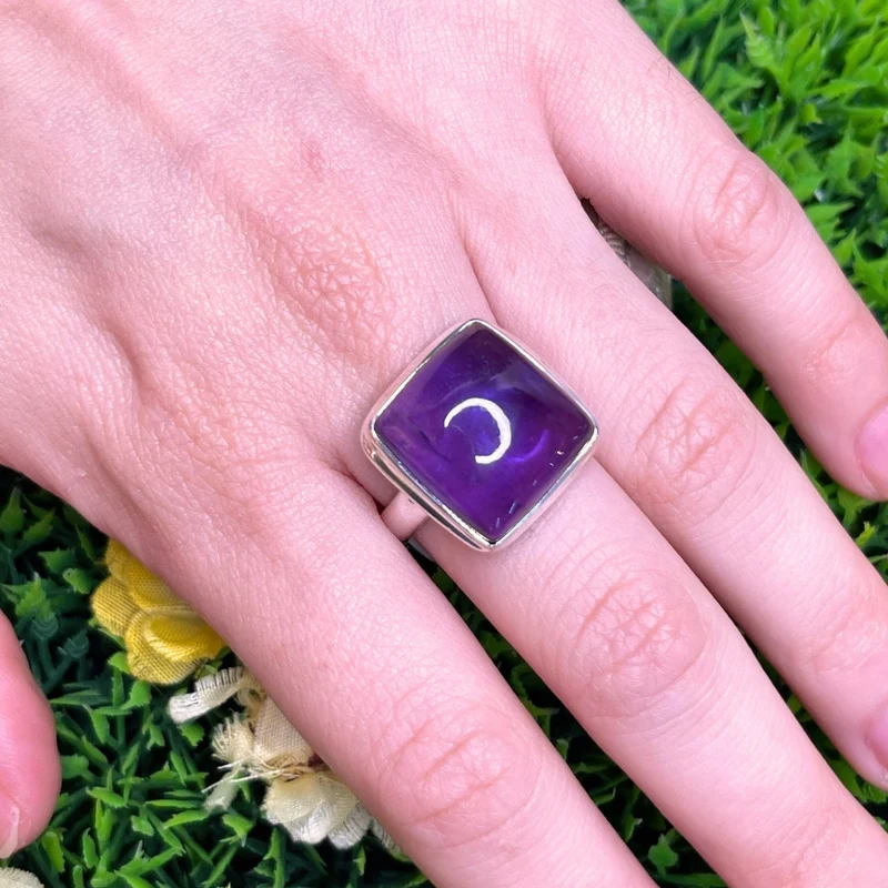 925 Silber Amethyst Ring #114