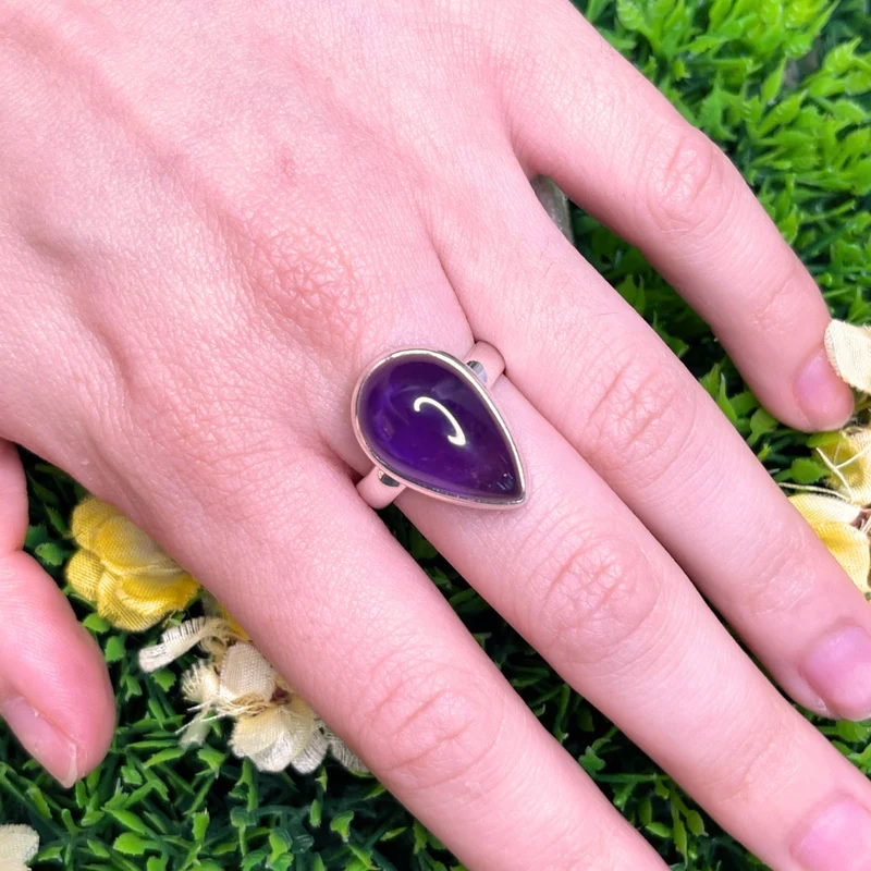 925 Silber Amethyst Ring #115