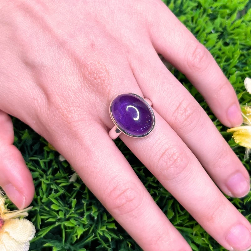 925 Silber Amethyst Ring #111