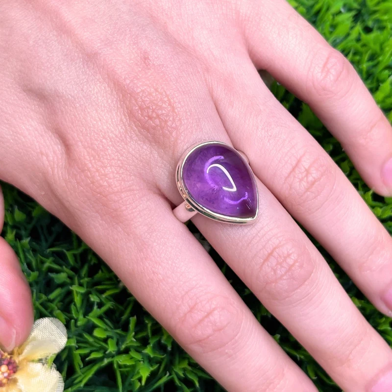 925 Silber Amethyst Ring #113