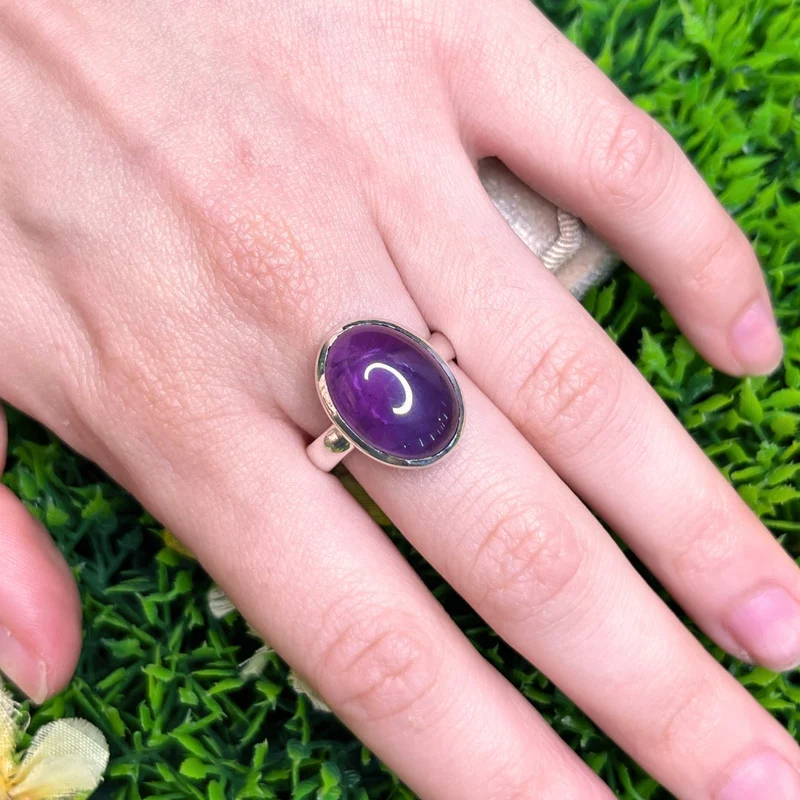 925 Silber Amethyst Ring #118