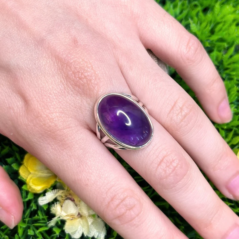 925 Silber Amethyst Ring #102