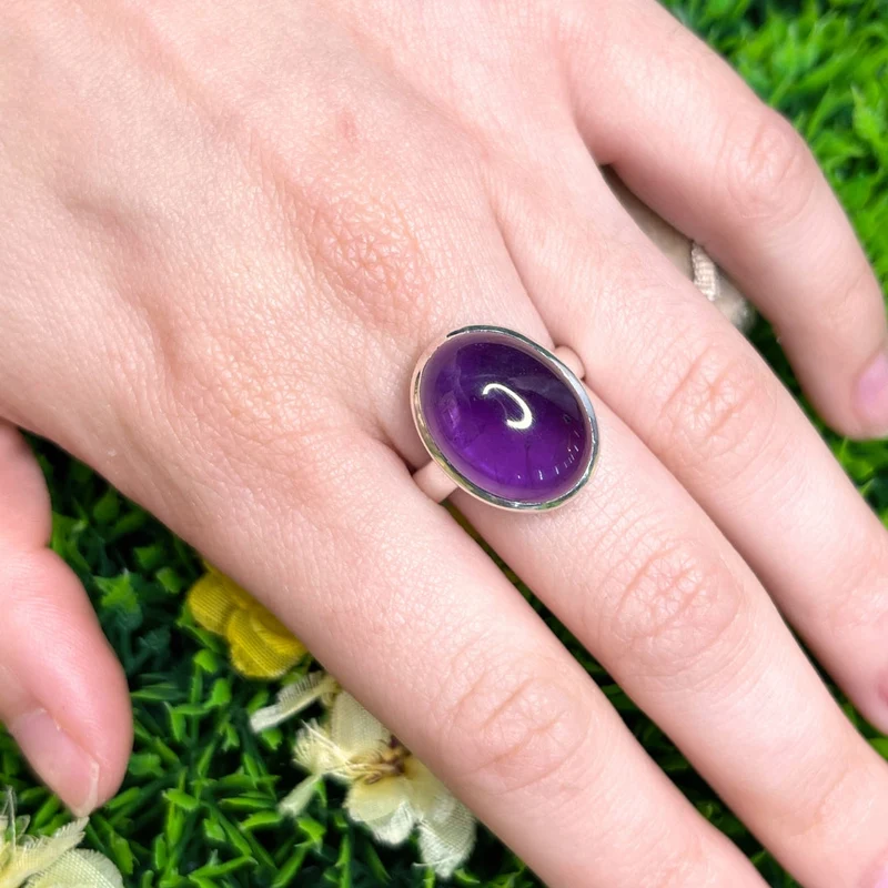925 Silber Amethyst Ring #108
