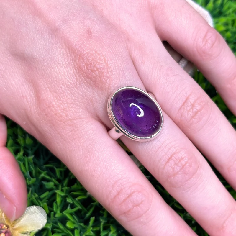 925 Silber Amethyst Ring #100