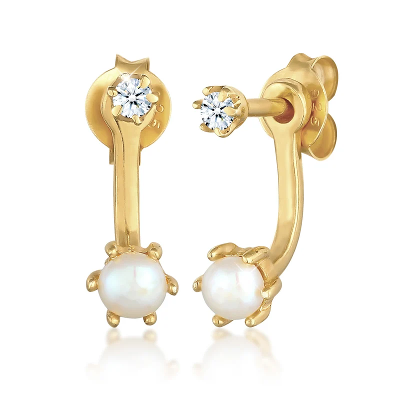Ear Jacket | Diamant (0.06 ct), Süßwasserperle