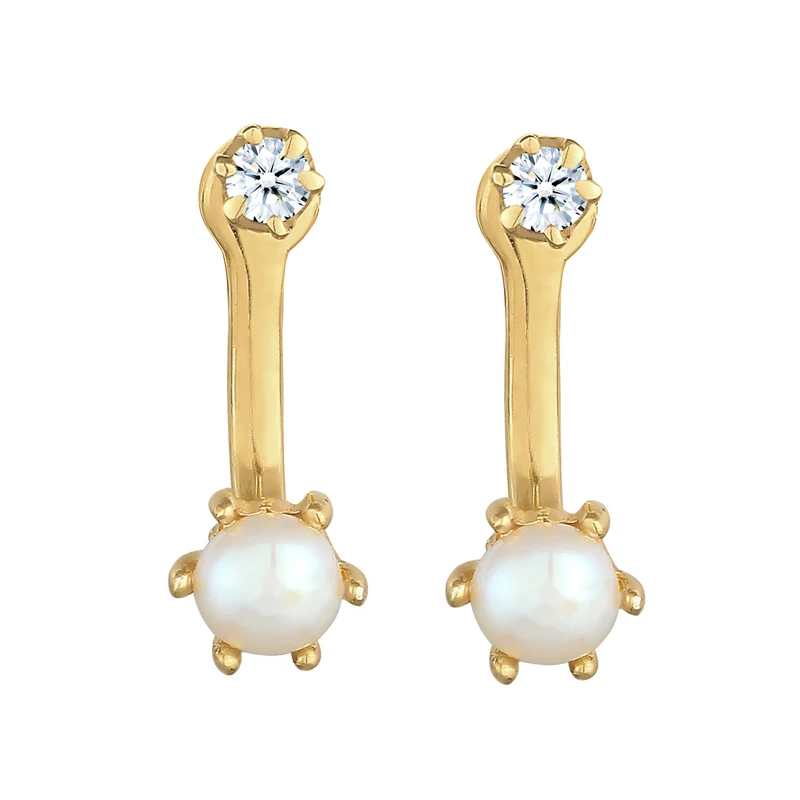 Ear Jacket | Diamant (0.06 ct), Süßwasserperle