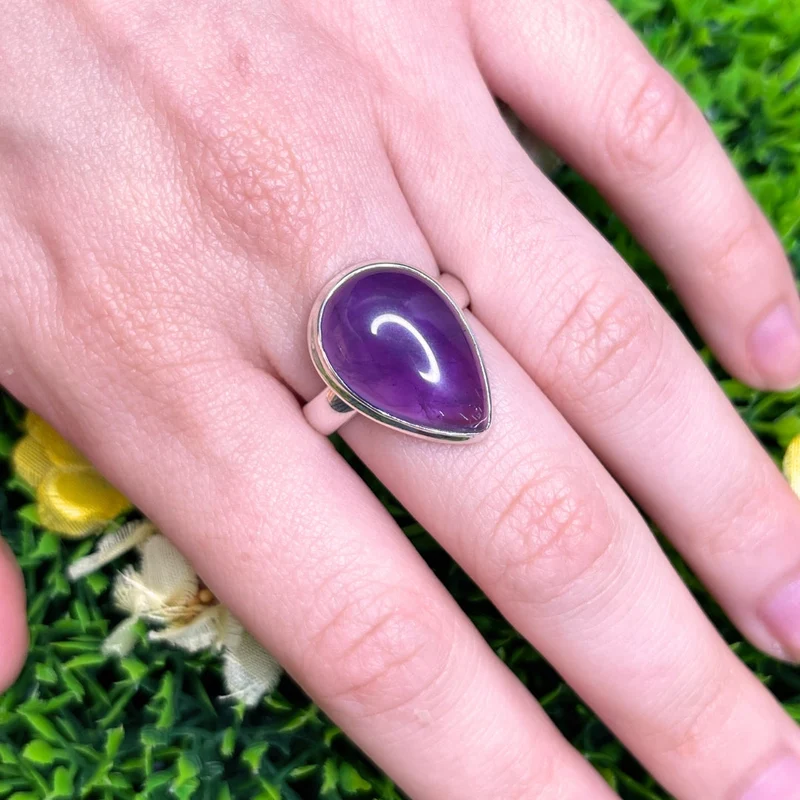 925 Silber Amethyst Ring #99