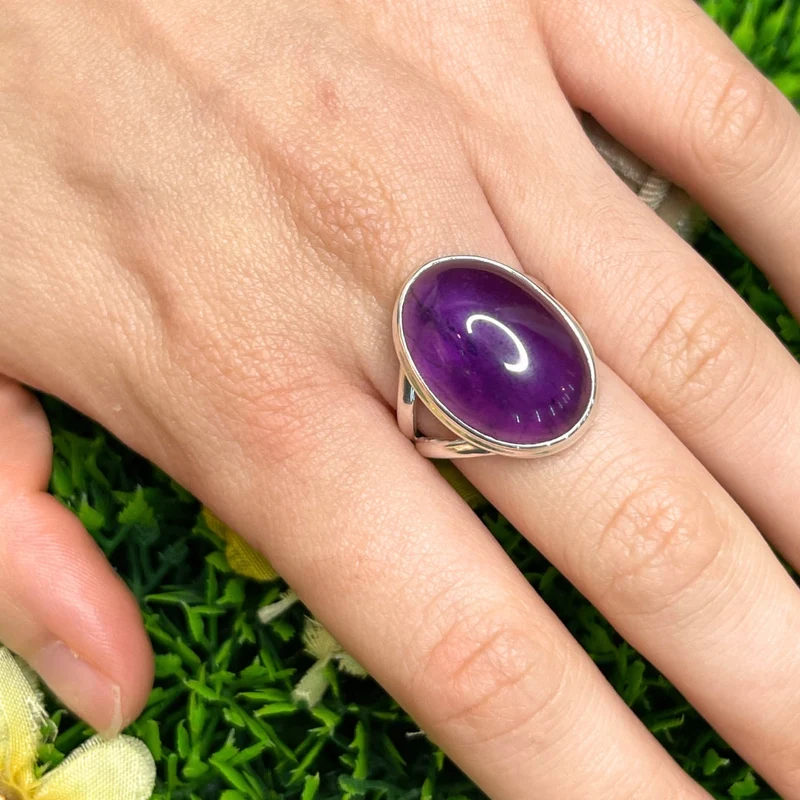 925 Silber Amethyst Ring #106