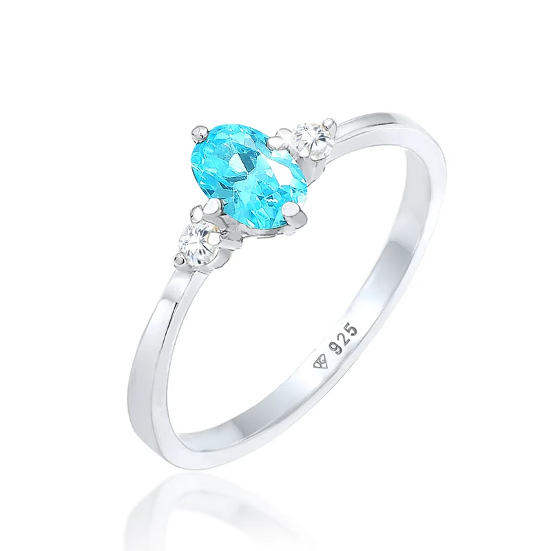 Ring | Zirkonia ( Hellblau )