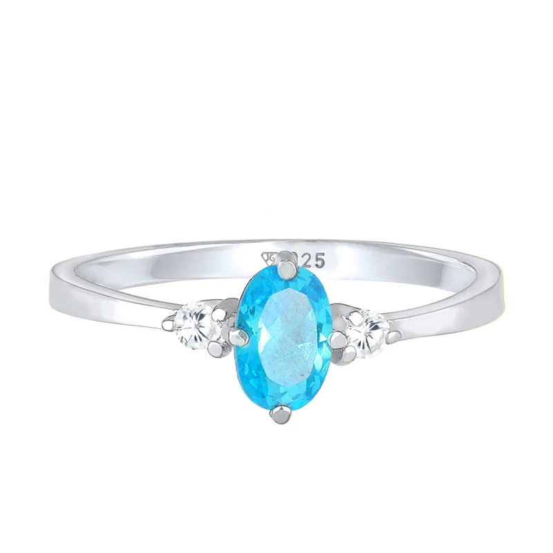 Ring | Zirkonia ( Hellblau )