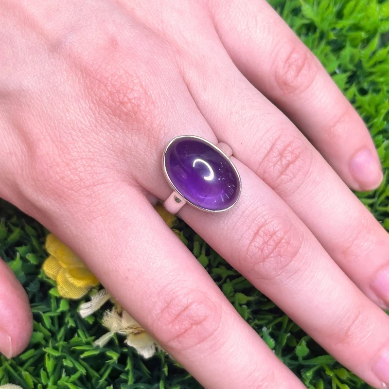 925 Silber Amethyst Ring #81