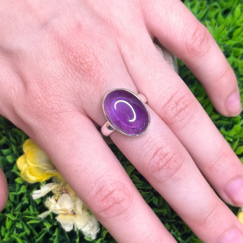 925 Silber Amethyst Ring #78