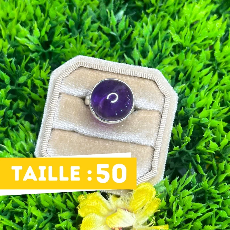 925 Silber Amethyst Ring #77