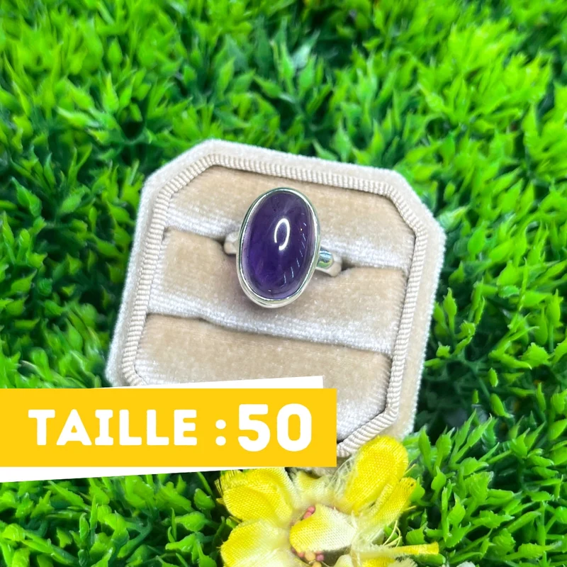 925 Silber Amethyst Ring #75