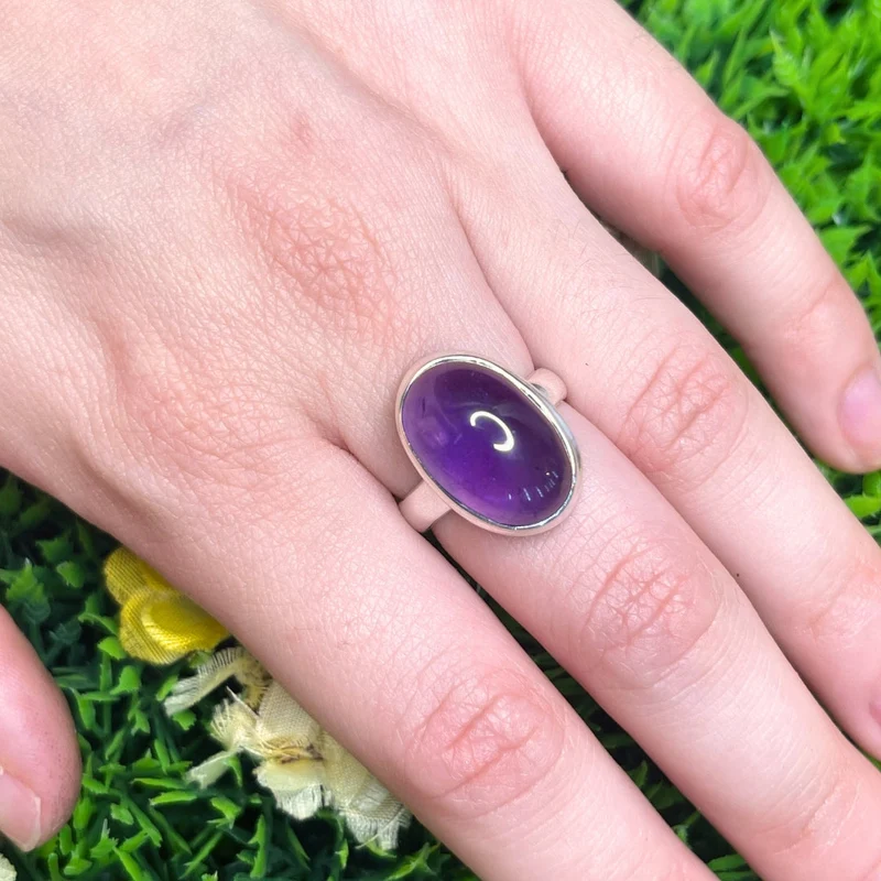 925 Silber Amethyst Ring #75