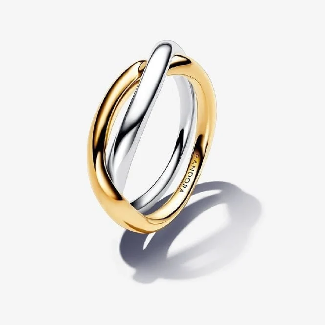 Two-Tone Entwined Bands Ring, Size 58