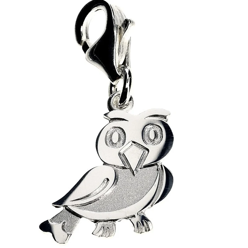 EULEN CHARM 925 SILBER ANHÄNGER EULE, GESCHENK EULENSCHMUCK ONLINE