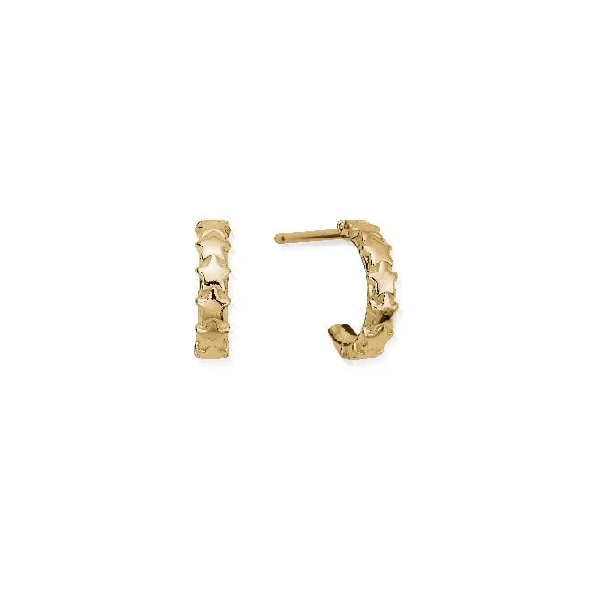 Gold Tiny Multi Star Huggie Hoop Earrings