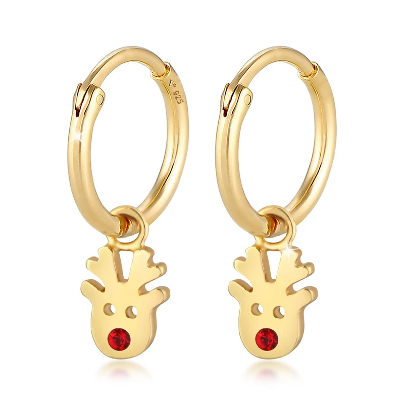 Creolen Rentier | Mit Kristallen von Swarovski® (Rot)