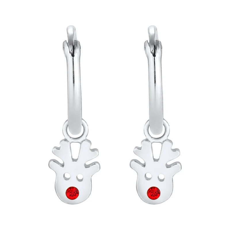Creolen Rentier | Mit Kristallen von Swarovski® (Rot)