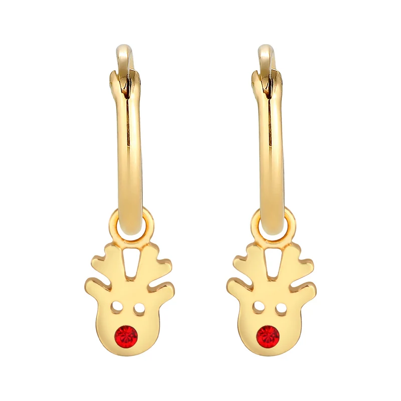 Creolen Rentier | Mit Kristallen von Swarovski® (Rot)